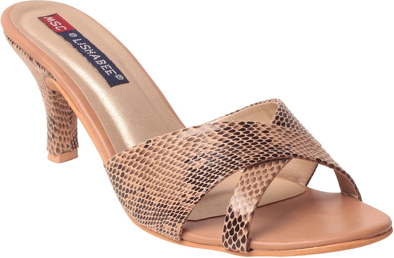 MSC Women Beige, Black Heels