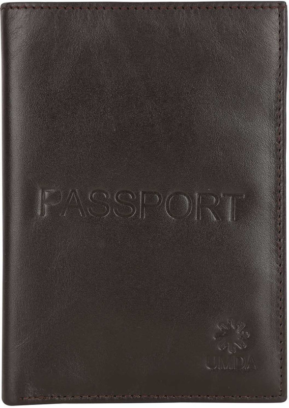 umda Genuine Leather Passport Wallet / Card Holder / Air Ticket Boarding Pass Holder(Brown)