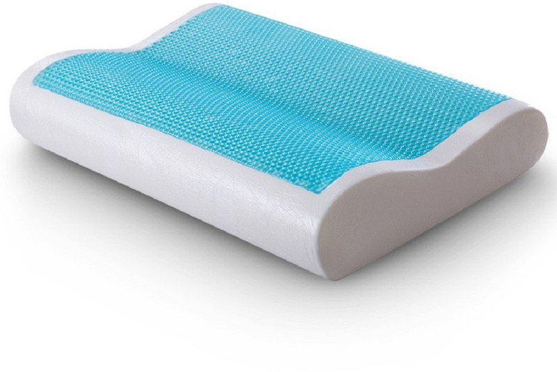 Linenwalas Plain Orthopaedic Pillow Pack of 1(Blue)