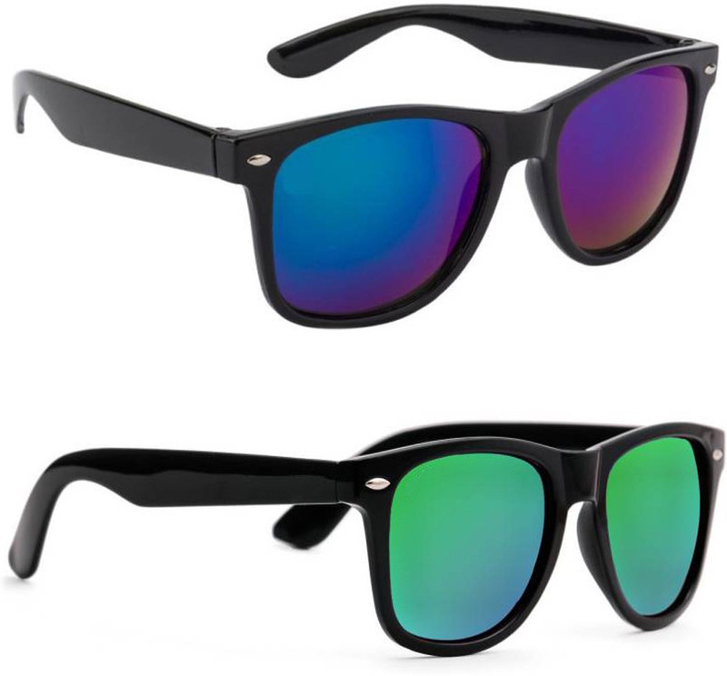 Elgator Wayfarer Sunglasses(Blue, Green)