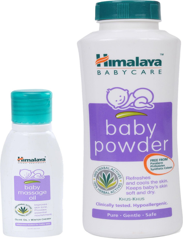 Himalaya Herbals Baby Massage Oil (50ml)+Himalaya Herbals Baby powder (200g)(White)