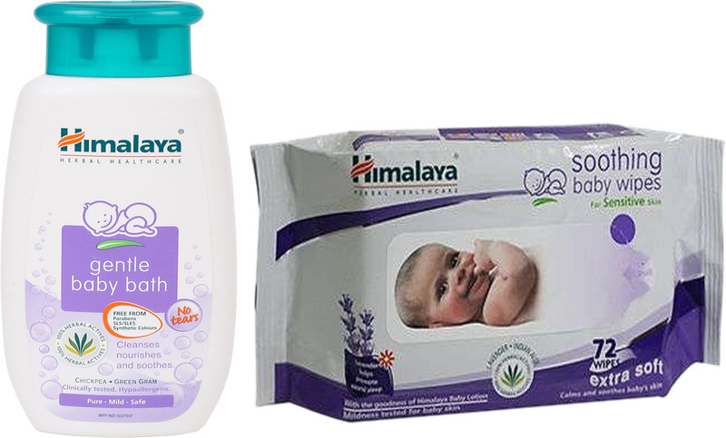 Himalaya Herbals gentle baby Shampoo (100ml)+Himalaya Herbals Soothing Baby Wipes (72 Sheets)(White)