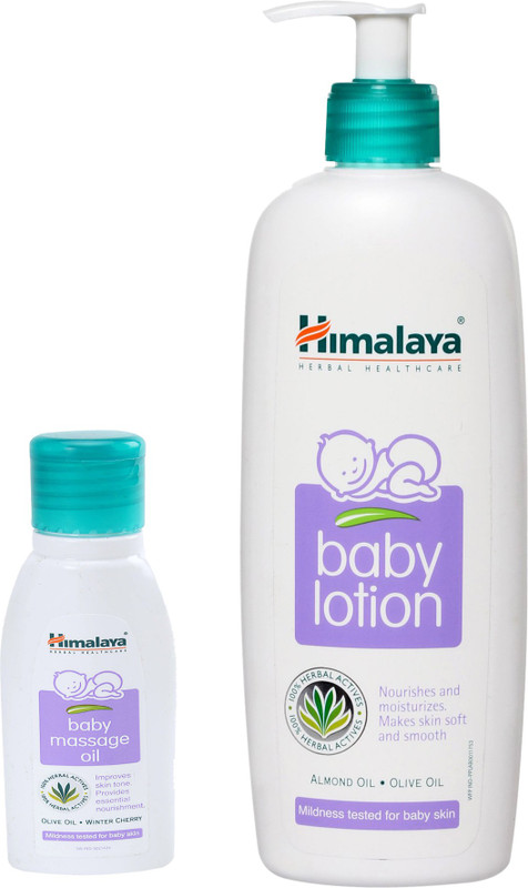 Himalaya Herbals Baby Massage Oil (50ml)+Himalaya Herbals Baby Lotion (400ml)(White)