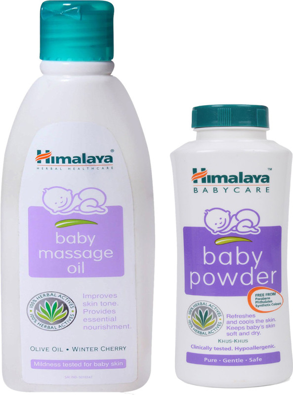 Himalaya Herbals Baby Massage Oil (200ml)+Himalaya Herbals Baby powder (100g)(White)