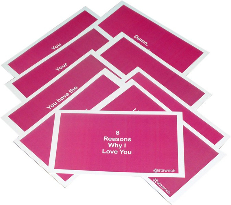 stawnch STAWNCH 8 REASONS WHY I LOVE YOU CARDS SIZE[6" X 3.5" ] Greeting Card(Purple, Pack of 1)