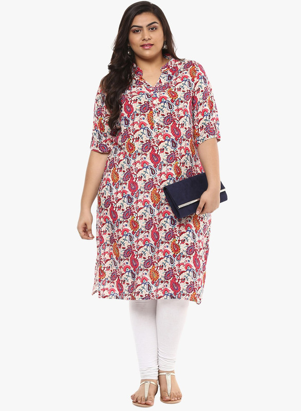 kira plus Women Printed Straight Kurta(Multicolor)
