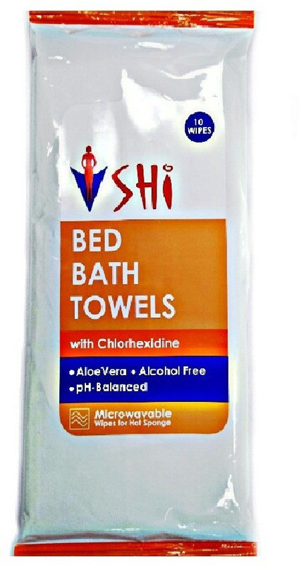 SHI Bed Bath Towel With Chlorhexidine 10 wipes x 1 packet(10 Pieces)