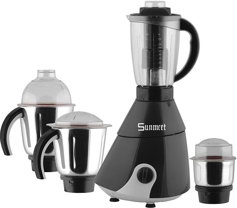 Sunmeet MG17-MA-Ins-118 550 W Juicer Mixer Grinder(Black, 4 Jars)