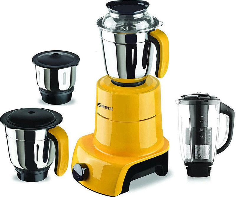 Sunmeet MG17-MA-Gla-88 550 W Juicer Mixer Grinder(Yellow, 4 Jars)