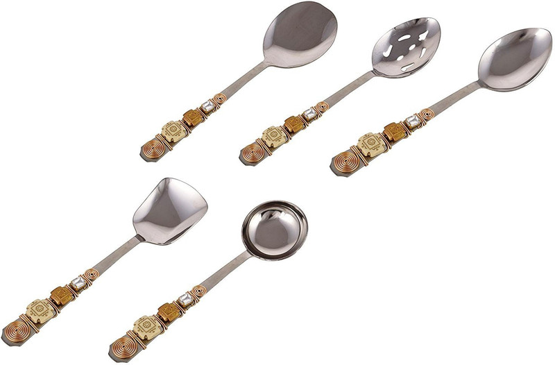 jewelkraft designs 123 Stainless Steel Ice-cream Spoon, Serving Spoon Set(Pack of 5)