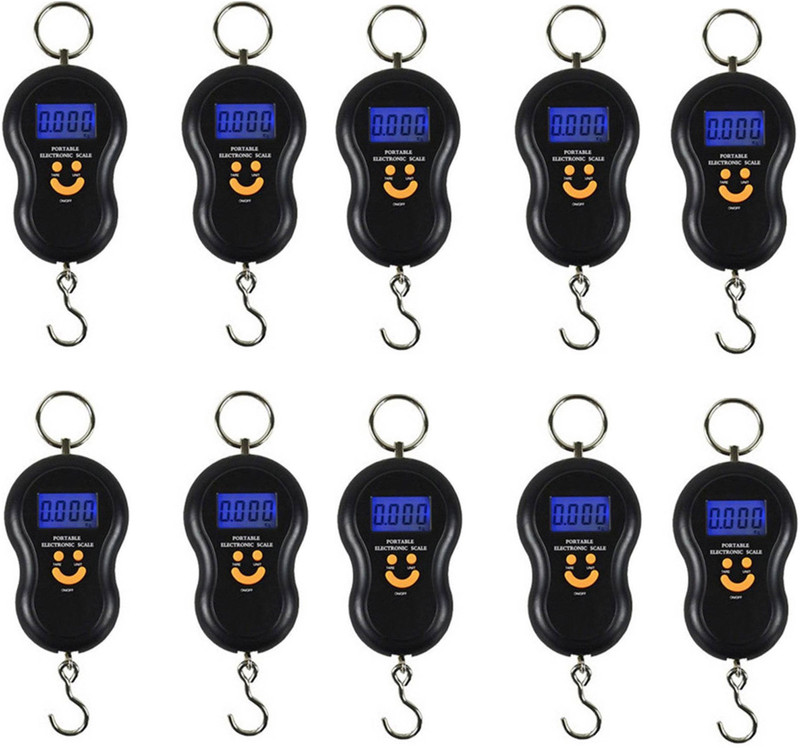 sadarbazaarsales.com 50 Kg Smiley Pocket Travel pack of 10 Weighing Scale(Black)
