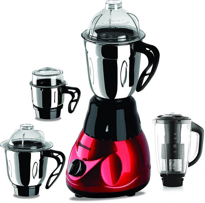 Sunmeet MG17-TA-MRF-80 750 W Juicer Mixer Grinder(Red, Black, 4 Jars)