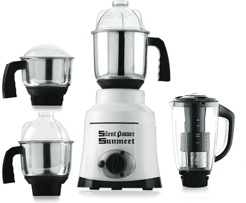 SilentPowerSunmeet MG17-TA-Tur-106 800 W Juicer Mixer Grinder(White, 4 Jars)