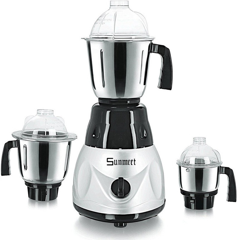 Sunmeet MG17-MA-MRF-29 600 W Mixer Grinder(Silver, Black, 3 Jars)