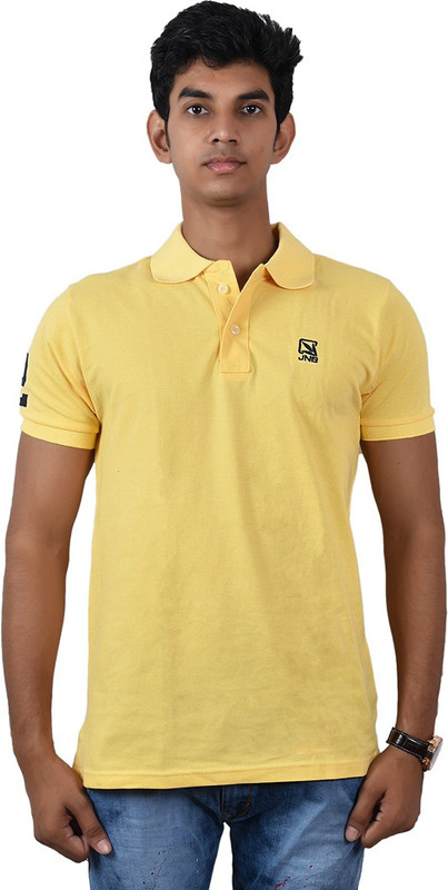 John Berg Solid Men Polo Neck Yellow T 