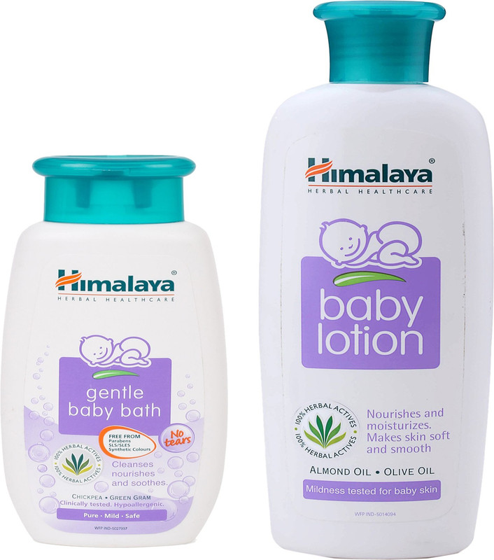Himalaya Herbals Gentle baby bath (100ml)+Himalaya Herbals Baby Lotion (200ml)(White)