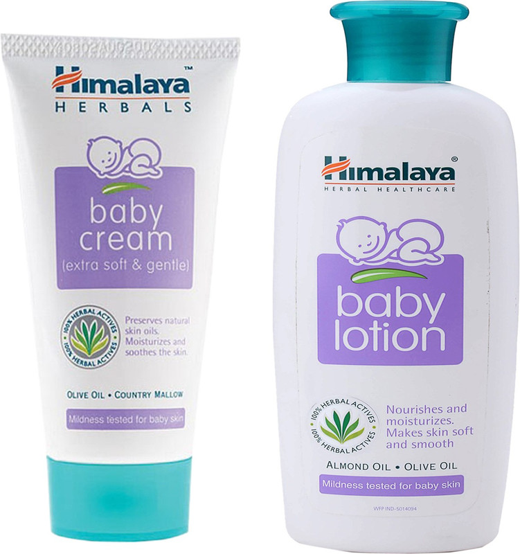 Himalaya Herbals Baby Cream (100g)+Himalaya Herbals Baby Lotion (100ml)(White)