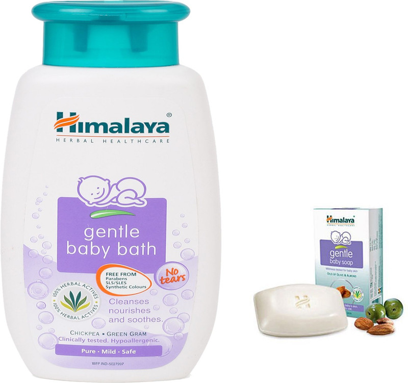 Himalaya Herbals Gentle baby bath (100ml)+Himalaya Gentle Baby Soap (75g)(White)