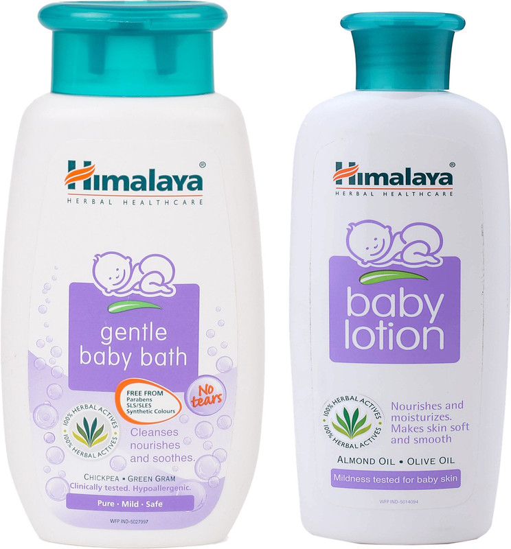 Himalaya Herbals Gentle baby bath (100ml)+Himalaya Herbals Baby Lotion (100ml)(White)