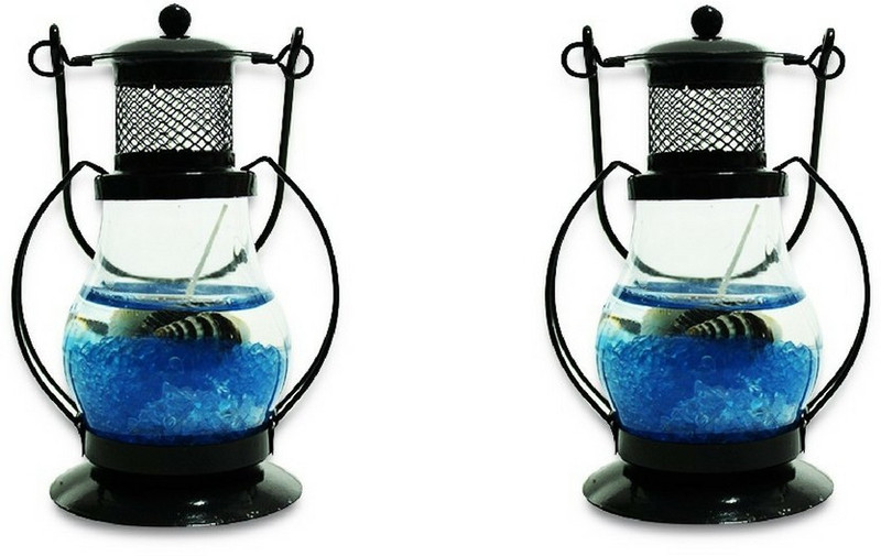 churo Hanging Lantern Candle(Blue, Pack of 2)