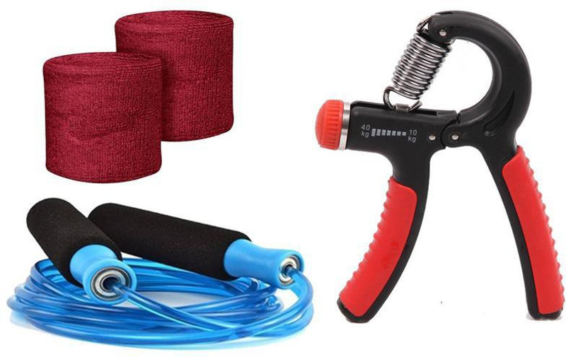 SERVEUTTAM Adjestable Hande Gripe-with bearing and Skipping Rope Fitness Accessory Kit Kit