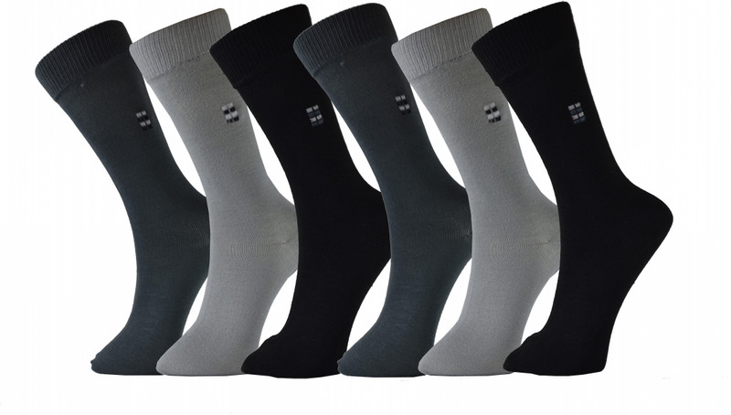 hicode Men Solid Mid-Calf/Crew(Pack of 6)