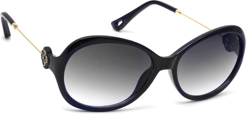 Eyeland Oval Sunglasses(Violet, Black) Eyeland Oval Sunglasses(Violet, Black)