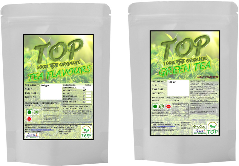 Top Organic Rose Mint Tea with Organic Green Tea (200 gms) Herbal Tea Vacuum Pack(200 g)