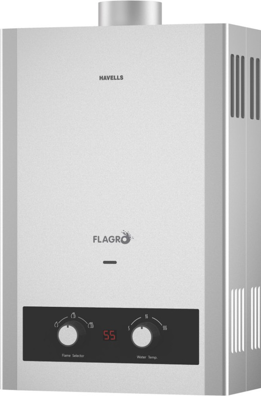 Havells 8 L Gas Water Geyser (Flagro, Silver)