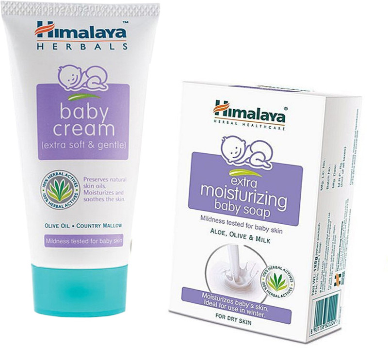 Himalaya Herbals Baby Cream (50g)+Himalaya Gentle Baby Soap (125g)(White)
