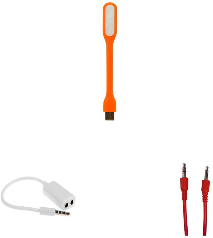 minifox LED LAMP LIGHT, 3.5MM AUDIO JACK, AUX CABLE COMBO SET Combo Set(Multicolor)