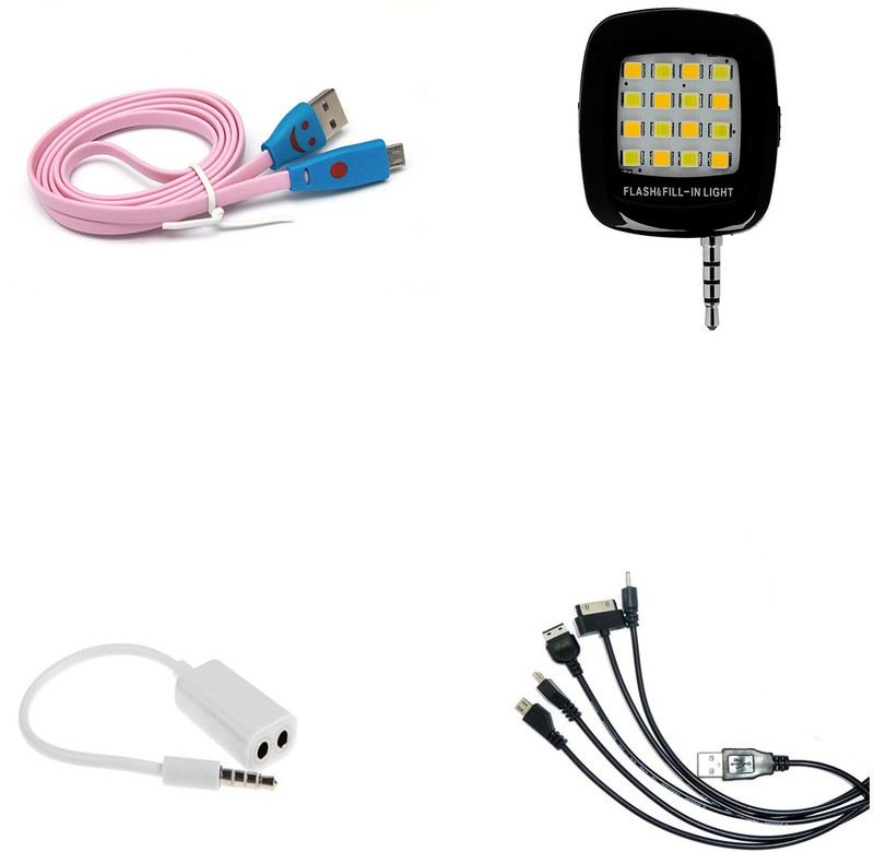 minifox Powered Flexible Led Light For Your Laptop/pc,power Banks, Usb Adapters. this Us Led Light Can Be Used To Read Your Favourite Books While Travelling Using Your Powerbank, FLASH LIGHT, SIMELY CABLE, 3.5MM AUDIO JACK, 5IN1 CABLE COMBO SET Combo Set(Multicolor)