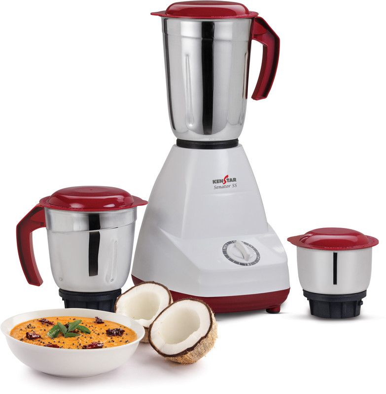 Kenstar MG-0120 SS 500 W Mixer Grinder(Cherry Red, 3 Jars)