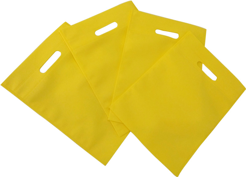 oripol Non-Woven shopping Bag D-Cut Size(Yellow,12"X16",Pack of 50)(Yellow)