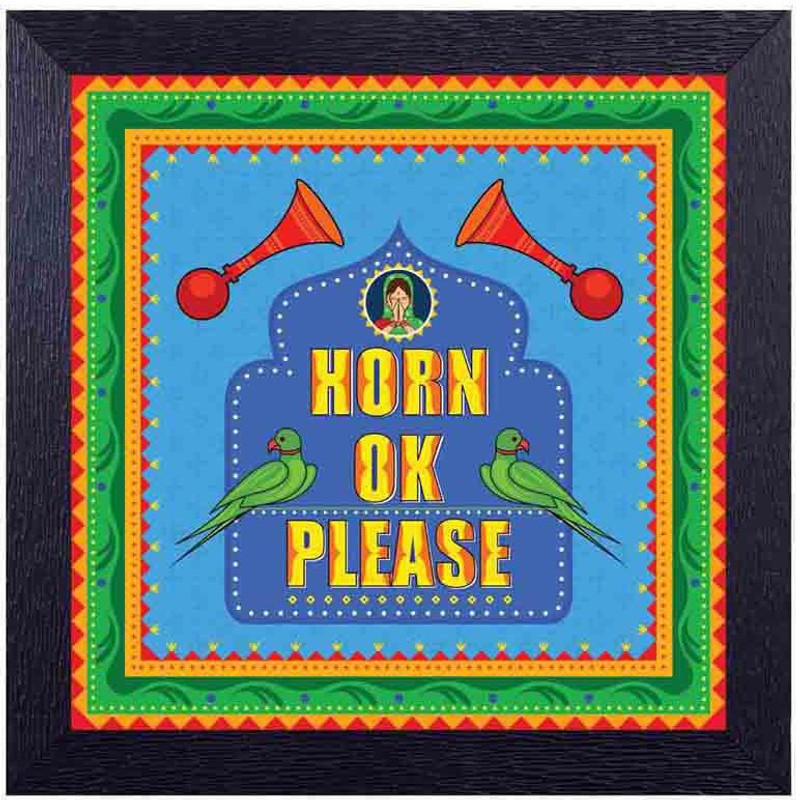 Décor Design horn ok please Photographic Paper(13.25 inch X 13.25 inch, FRAMED)