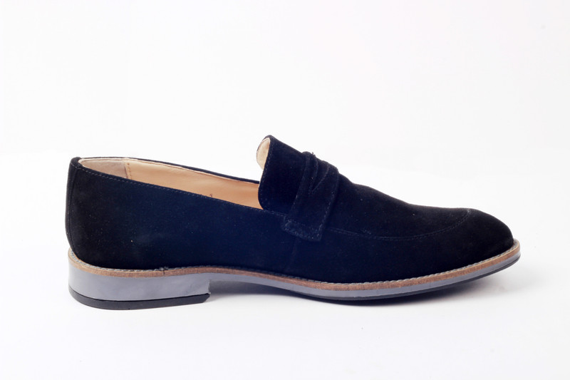 hensley Royale suede saddle slip ons Casuals For Men(Black)