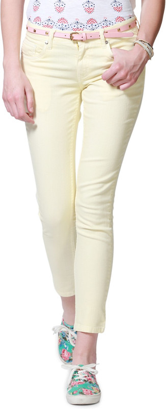 People Skinny Women Yellow Jeans