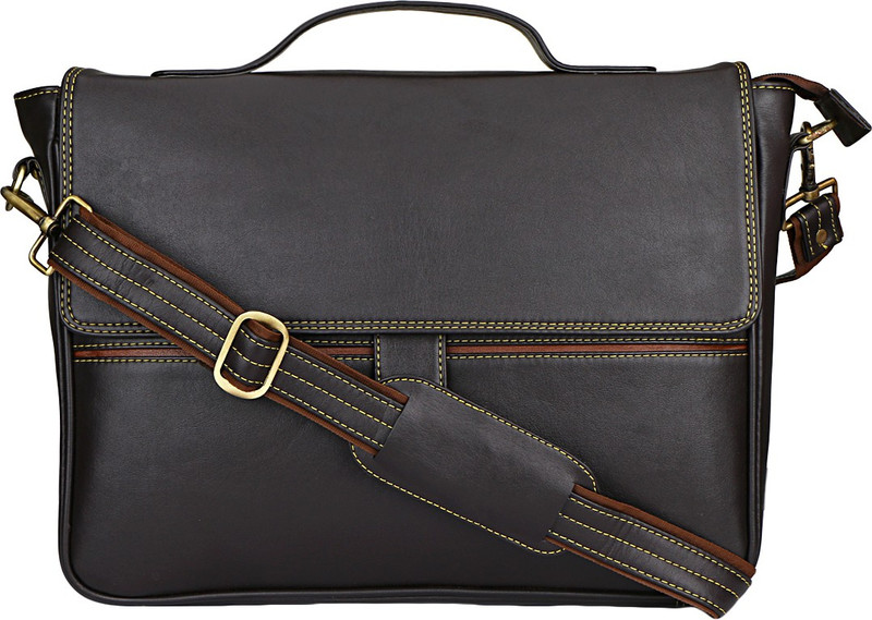bharat leather emporium 16 inch Laptop Messenger Bag(Black)