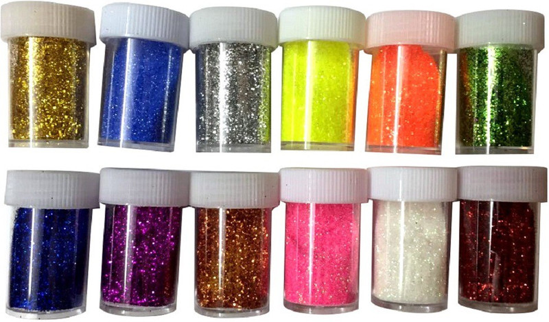 shoppertize Glitter Powder In 12 Tubes---Craft Diy Fine Glitter Powder