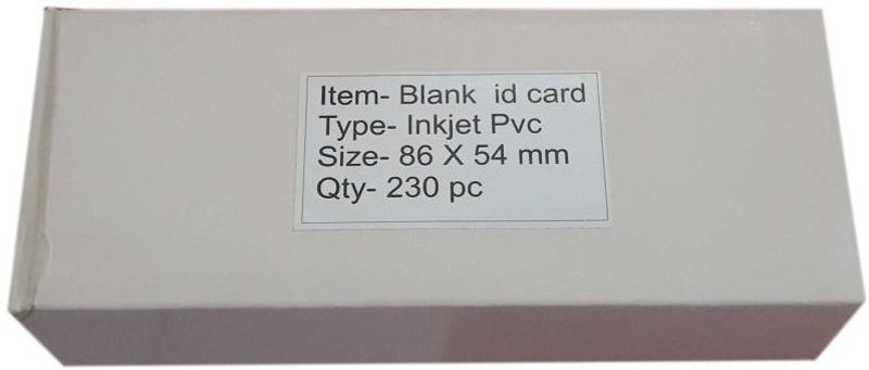 alphabet Plain PVC Id Card For Epson Inkjet Printers Pack of 230 Cards Single Color Ink (White) Single Color Ink Cartridge(Grey)