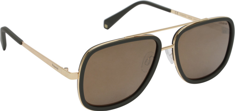 Polaroid Retro Square Sunglasses(Golden)