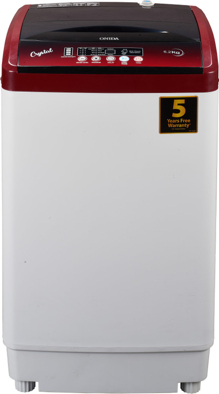 Onida 6.2 kg Fully Automatic Top Load Washing Machine Red, White(CRYSTAL) RS.18600 (47.00% Off) - Flipkart