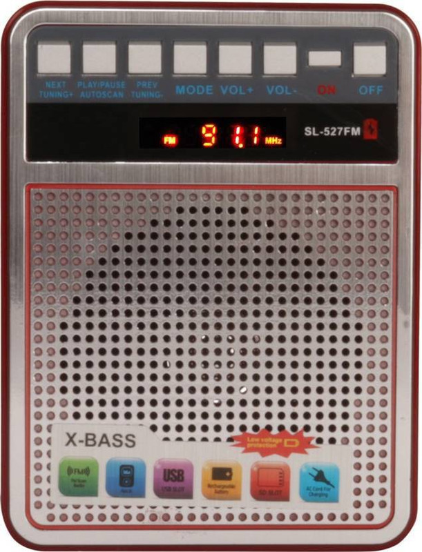 Mezire X Bass SL-527BT Bluetooth USB/ SD Player With FM Radio FM Radio(Red, Black)