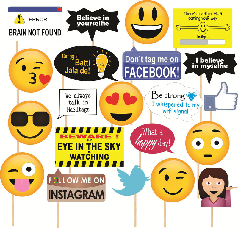 galaxy comfort Set Of 21 Social Media Photo Booth Board(Party)