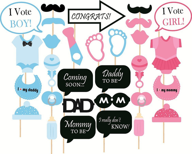 galaxy comfort Set Of 30 Baby Shower Photo Booth Board(Party)