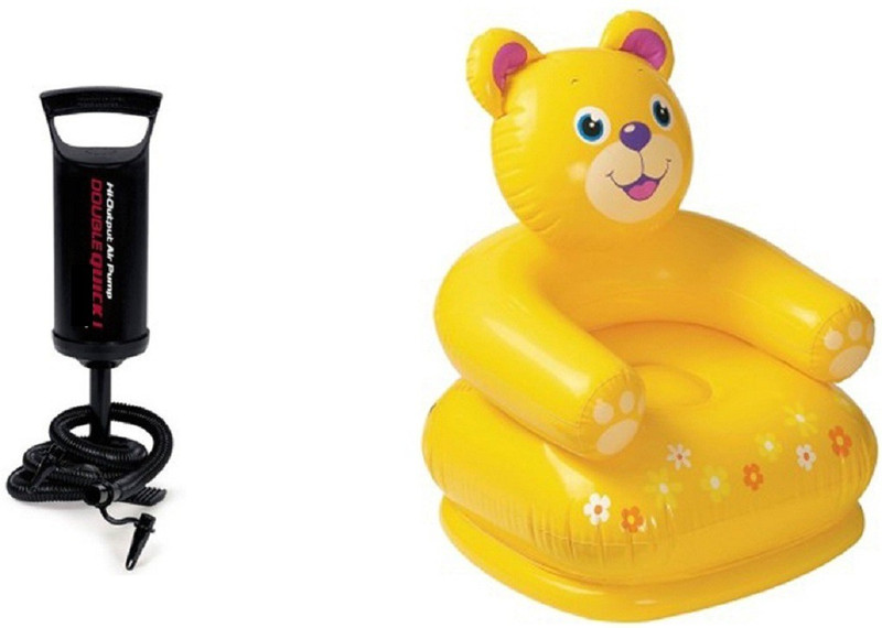 DINAARKAN 2.5 FEET INFLATABLE TEDDY CHAIR WITH AIR PUMP(Multicolor)