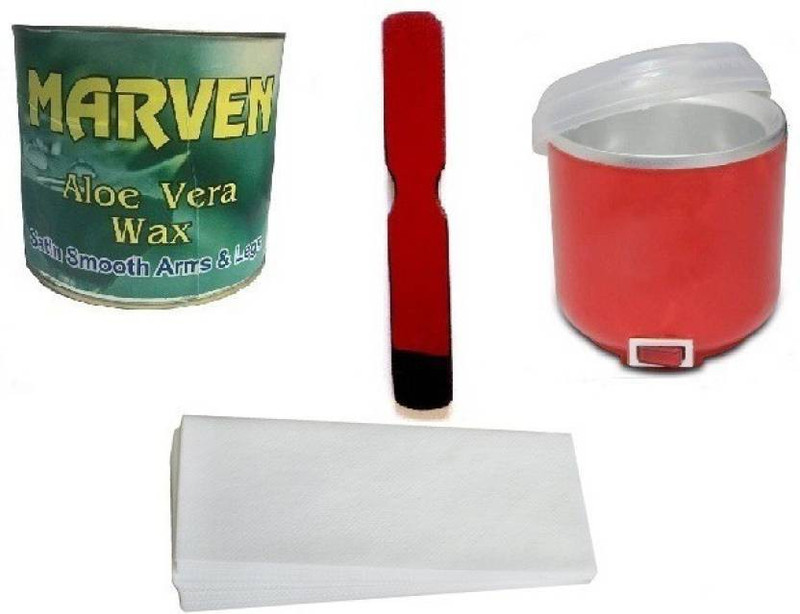 ddh alovera wax with electric wax heater , 65 wax strips and 1 knife(4 Items in the set)
