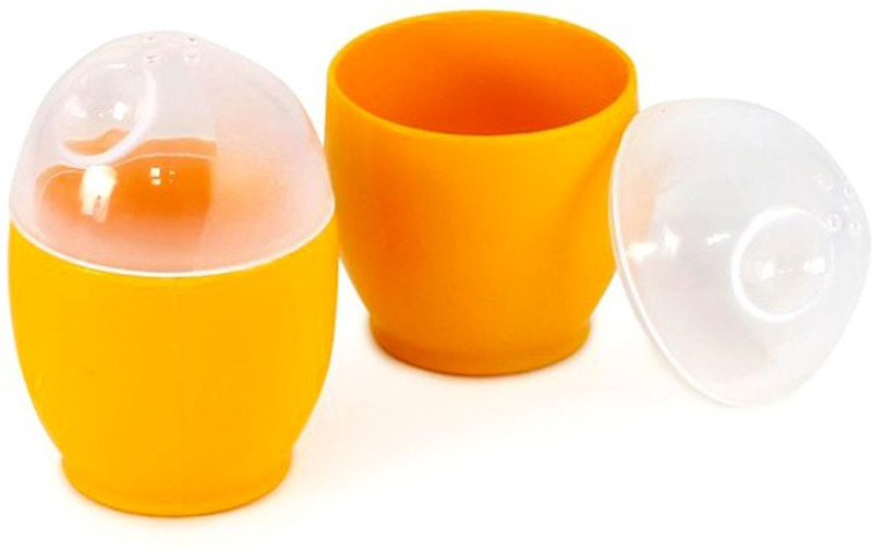 Gauba Traders MICROWAVE SINGLE EGG COOKER SET OF 2 FOR COOKING EGG IN MICROWAVE New Egg Cooker(Multicolor, 2 Eggs)