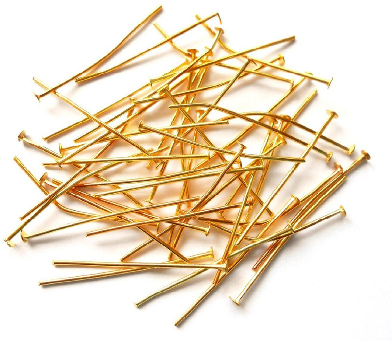 swing arts 50 pieces of gold metal head pin