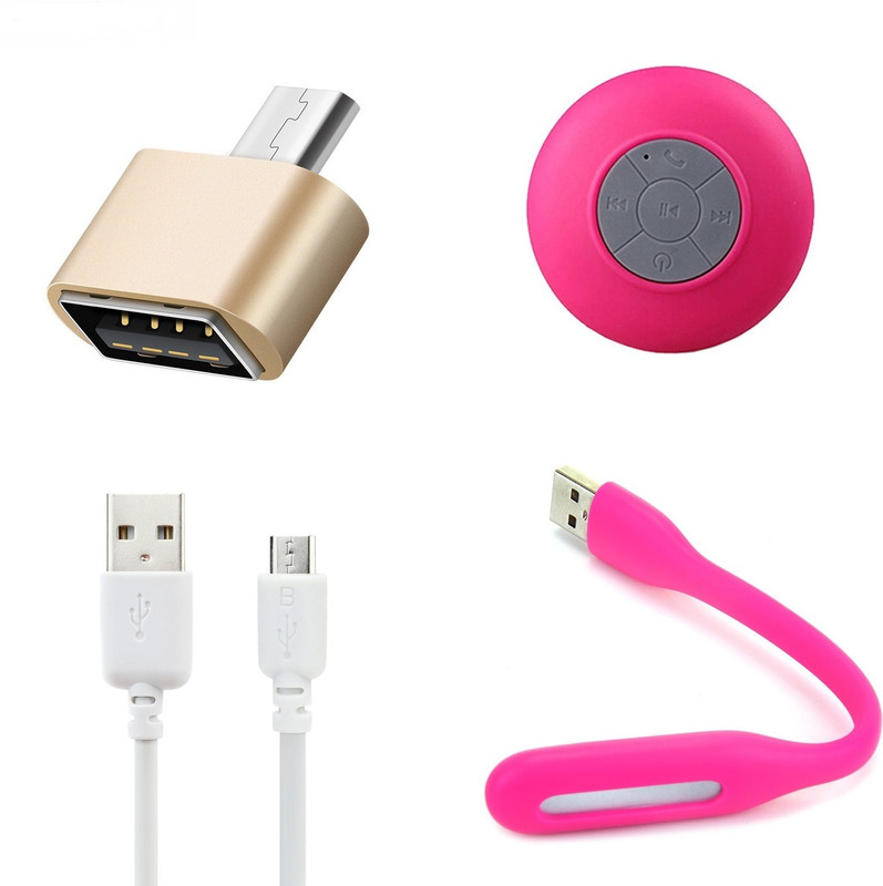 minifox MINI OTG, LED LIGHT, SAMSUNG CABLE, MOBILE BLUETOOTH SPEAKER Combo Set(Multi - Text
Used For: ID, Title)
